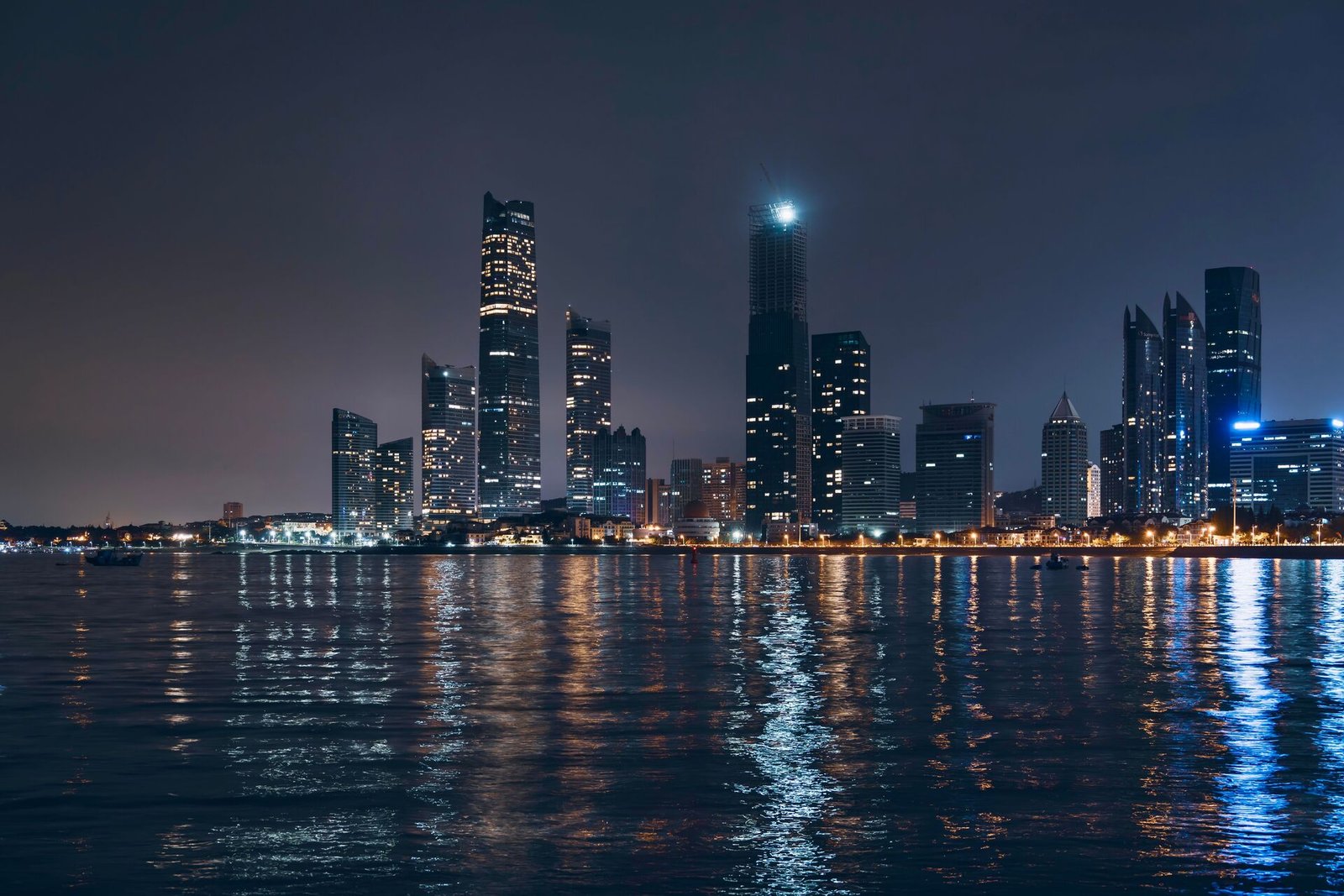 Abu Dhabi skyline at night